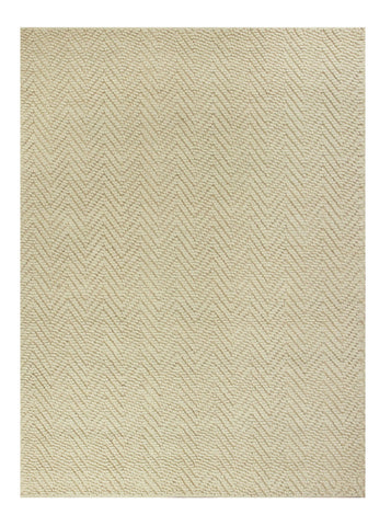 2' X 4' Ivory And Beige Jute Chevron Hand Woven Area Rug