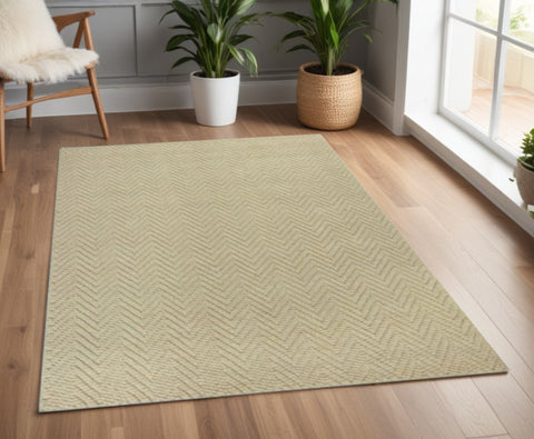 3' X 5' Ivory Hand Woven Area Rug