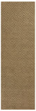 8' Natural And Brown Jute Chevron Hand Woven Runner Rug