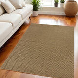 5' X 8' Natural Jute Chevron Hand Woven Area Rug