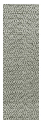 7' Gray Jute Chevron Hand Woven Runner Rug