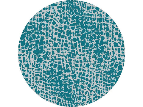 8' Teal Blue Abstract Indoor Outdoor Area Rug