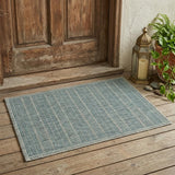 3' X 5' Teal Blue Geometric Indoor Outdoor Area Rug
