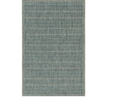 8' X 10' Teal Blue And Beige Abstract Washable Indoor Outdoor Area Rug