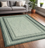 5' X 8'  Grey Bordered Area Rug