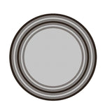8' X 8' Gray Round Striped Indoor Outdoor Area Rug