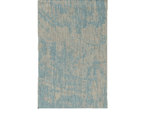 3' X 5' Teal Blue Abstract Indoor Outdoor Area Rug