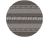 8' Charcoal Southwestern Indoor Outdoor Area Rug