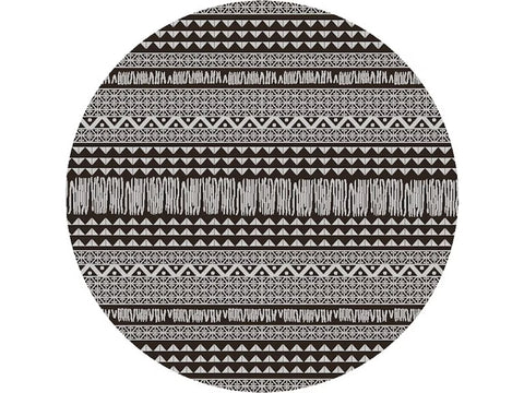 8' Charcoal Southwestern Indoor Outdoor Area Rug