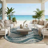 8' Gray Abstract Indoor Outdoor Area Rug