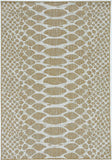 8' X 10' Gold Black And Charcoal Geometric Washable Indoor Outdoor Area Rug
