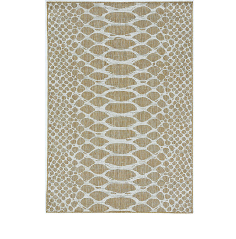 3' X 5' Brown And Ivory Abstract Indoor Outdoor Area Rug