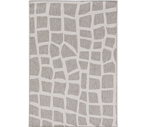 3' X 4' Gray and Ivory Cobblestone Area Rug