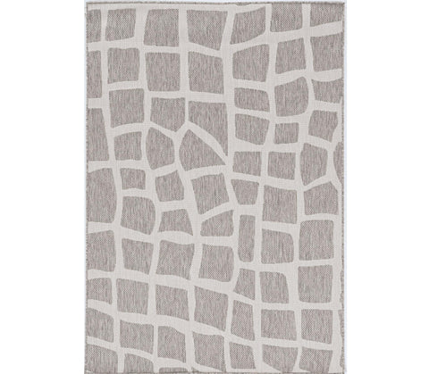 8' X 10' Denim Blue And Ivory Abstract Washable Indoor Outdoor Area Rug