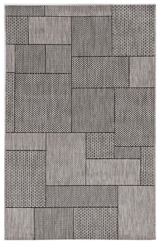 8' X 10' Teal Blue And Ivory Trellis Washable Indoor Outdoor Area Rug