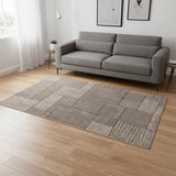 5' X 8' Grey Geometric Patterns Area Rug