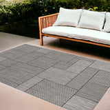 8' X 11' Gray Southwestern Indoor Outdoor Area Rug