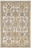 3' X 5' Ivory Beige And Gray Wool Floral Medallion Area Rug