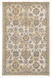 5' X 7' Ivory Beige And Gray Wool Floral Area Rug