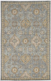 5' X 8' Navy Blue And Gray Medallion Indoor Outdoor Area Rug