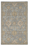 5' X 8' Sage Orange And Gray Wool Floral Distressed Area Rug