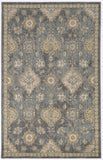 2' X 3' Sage And Slate Gray Wool Floral Medallion Area Rug