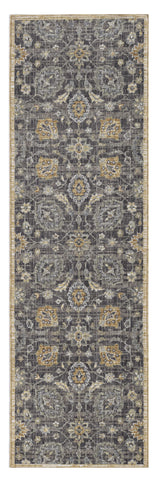 3' X 5' Taupe Orange And Gray Wool Floral Distressed Area Rug