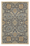 5' X 8' Taupe Orange And Gray Wool Floral Distressed Area Rug
