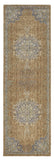 2' X 7' Coffee Vintage Medallion Bordered Wool Indoor Runner Rug
