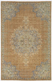 3' X 5' Coffee Brown Machine Woven Floral Medallion Indoor Area Rug