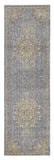 3' X 5' Slate Gray And Orange Wool Medallion Distressed Area Rug