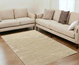 3' X 5' Beige And Ivory Abstract Hand Tufted Area Rug