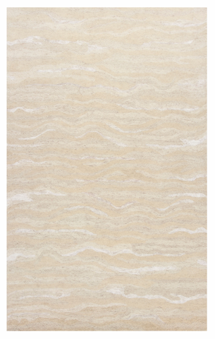 3' X 5' Beige And Ivory Wool Abstract Hand Tufted Area Rug