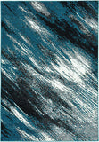 5' X 8' Blue And Gray Abstract Area Rug