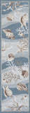 8' Beige Ivory And Brown Seashell and Coral Hand Tufted Runner Rug
