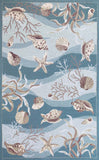 3' X 5' Beige Ivory And Brown Seashell and Coral Hand Tufted Area Rug