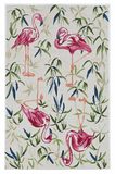 3' X 5' Ivory And Pink Tropical Botanical Hand Hooked Area Rug