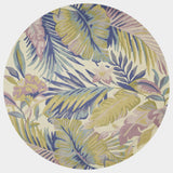 3' X 5' Green Pink And Purple Wool Tropical Botanical Hand Tufted Area Rug