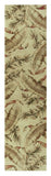 10' Ivory Green And Red Wool Tropical Botanical Hand Tufted Runner Rug