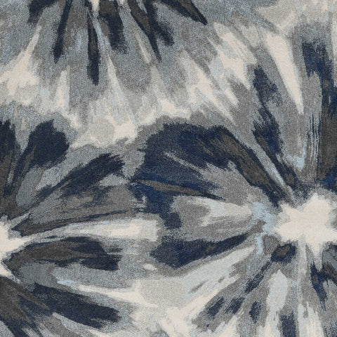 5' X 8' Ivory And Blue Floral Area Rug
