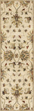 3' X 5' Champagne Red And Brown New Zealand Lambs Wool Floral Medallion Hand Tufted Area Rug