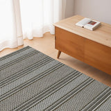 4' X 6' Gray Striped Area Rug