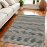 5' X 8' Gray Striped Area Rug