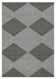 4' X 6' Gray And Ivory Geometric Area Rug