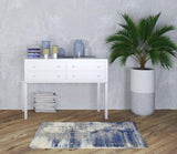 3' X 5' Blue Ivory And Gray Abstract Area Rug