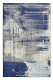 7' X 10' Blue Ivory And Gray Abstract Area Rug
