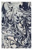 7' X 10' Blue And Ivory Abstract Area Rug