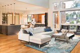 5' X 8' Ivory And Teal Abstract Area Rug