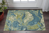 3' X 5' Multicoloured Abstract Shag Area Rug