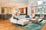 5' X 7' Teal And Beige Abstract Area Rug